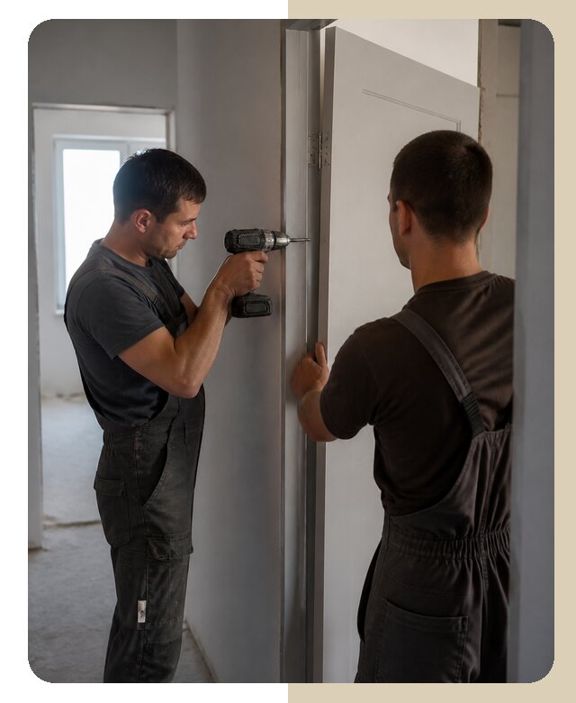 Навеска дверного полотна в Нягани по цене от 2037 р. | Дверной